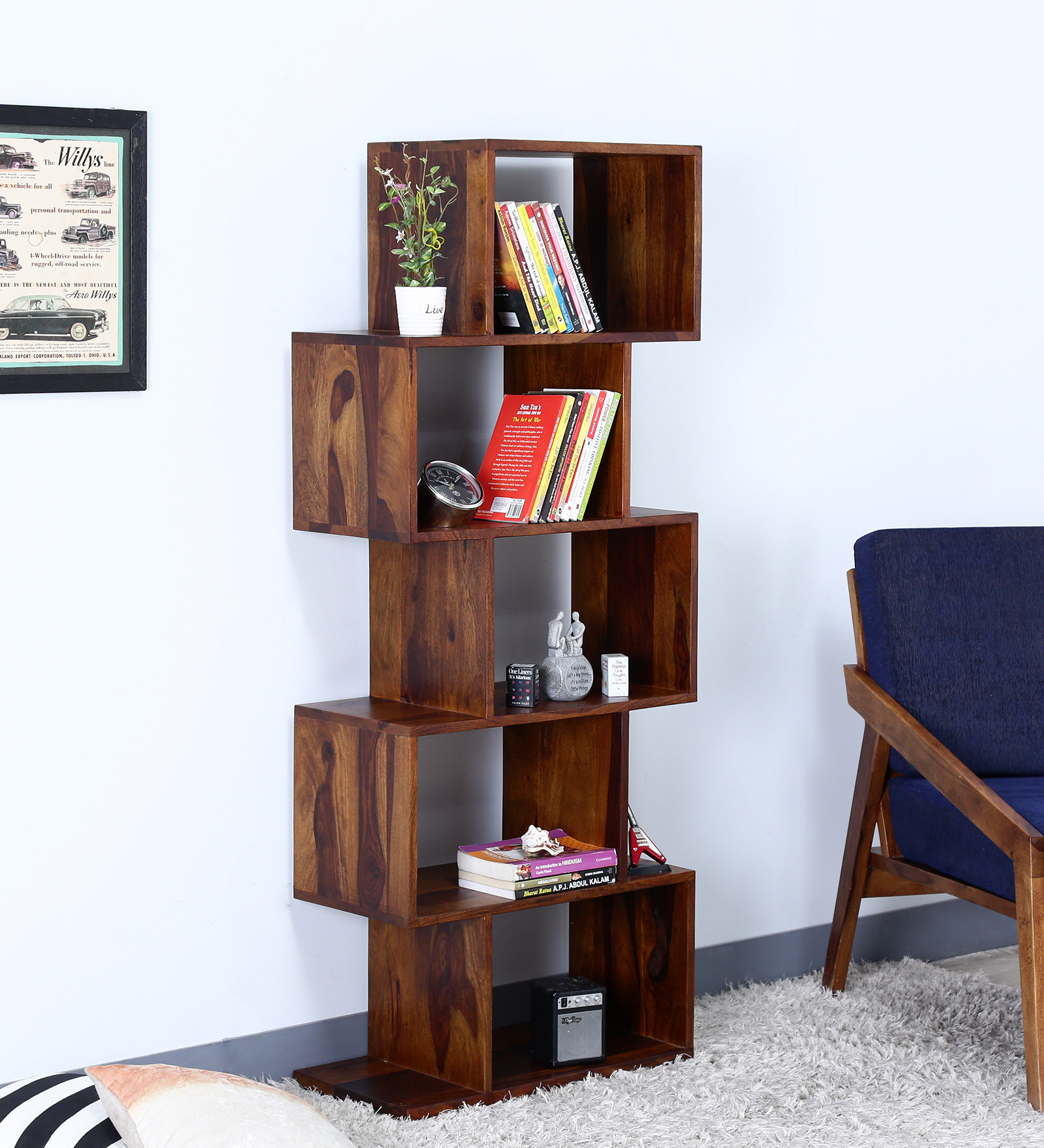 Fothmon Book Shelf Unit in Provincial Teak Finish